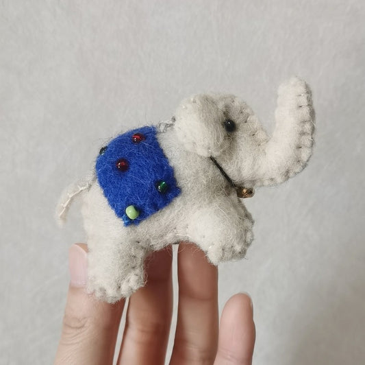 Handmade Wool Felt Elephant Charm