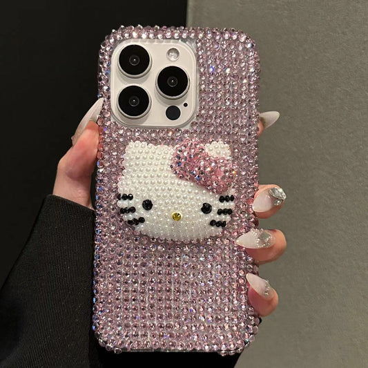 Hand-Applied Rhinestone Hello Kitty IPhone Case