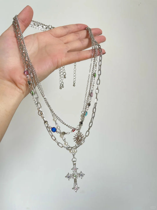 Cross Layered Necklace
