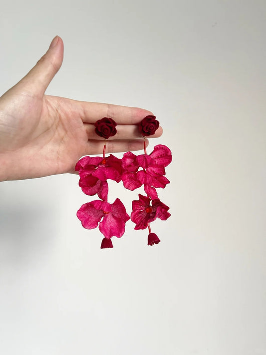 Red Petal Earrings