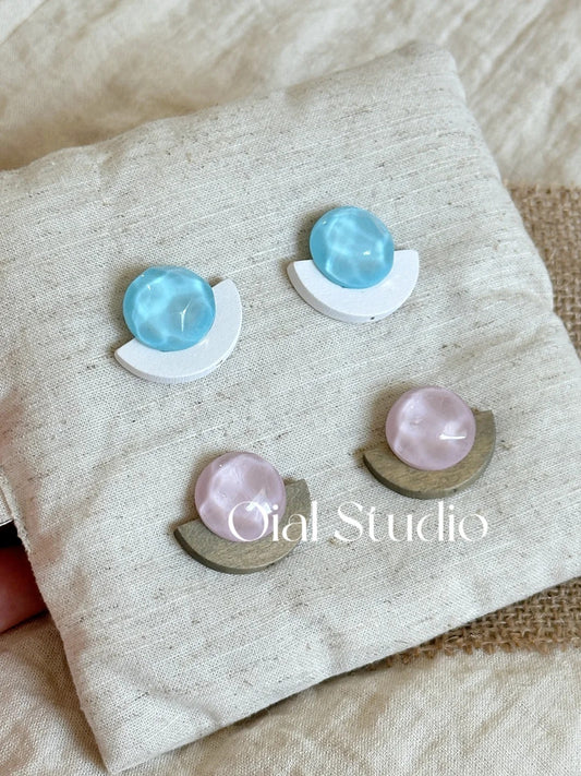 Glacier Mist Geometric Studs