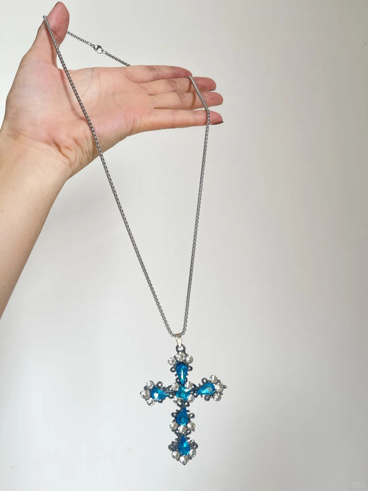 Blue Cross Necklace