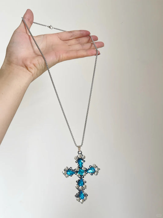 Blue Cross Necklace