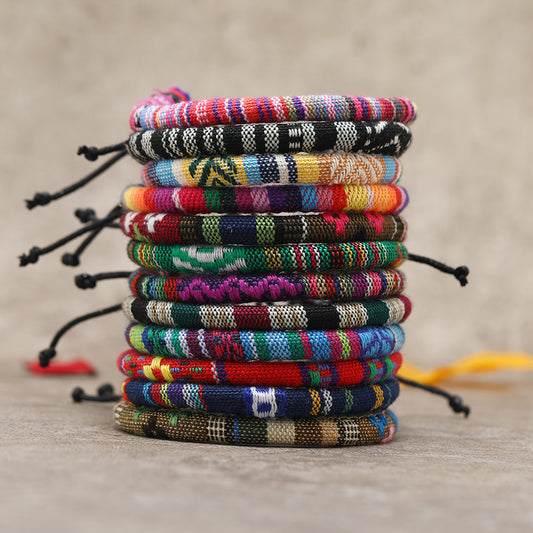 Handwoven Boho Colorful Round Friendship Bracelet