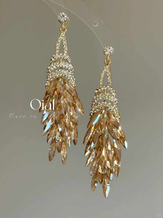 Golden Champagne Cascade Earrings