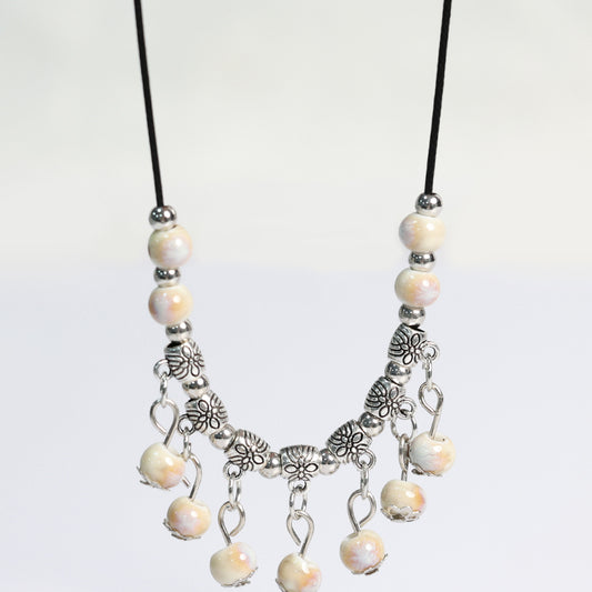 Handcrafted Ceramic Beaded Multi-Pendant Necklace