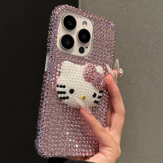 Hand-Applied Rhinestone Hello Kitty IPhone Case