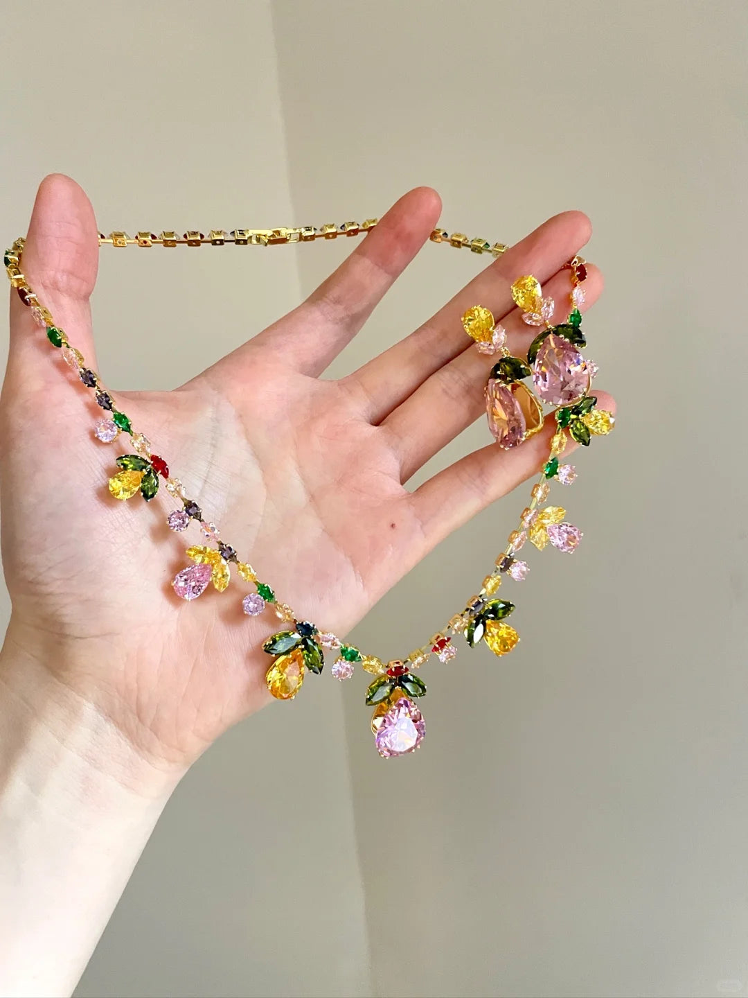  spring-flower-fairy-colorful-crystal-necklace-earrings-set-women-jewelry-clearance