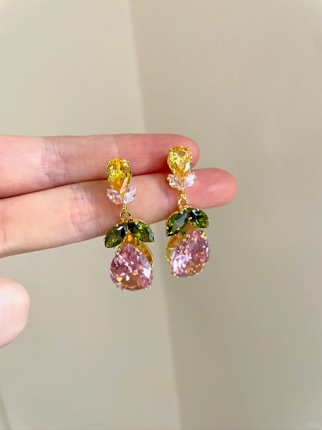  spring-flower-fairy-colorful-crystal-necklace-earrings-set-women-jewelry-clearance