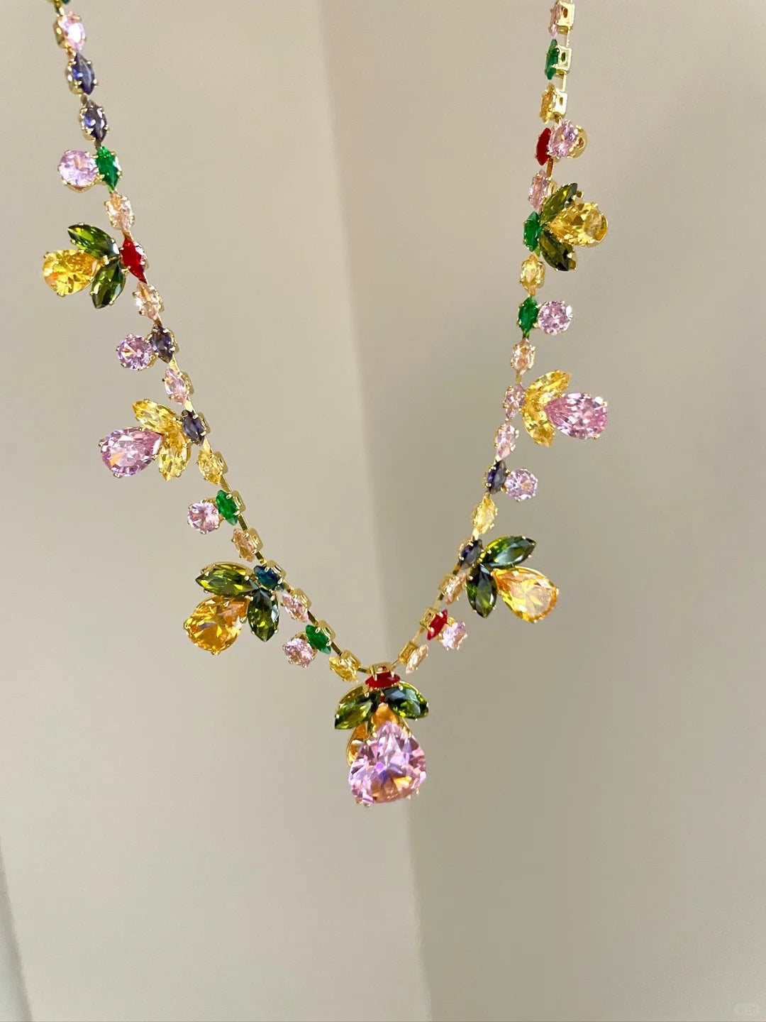 spring-flower-fairy-colorful-crystal-necklace-earrings-set-women-jewelry-clearance
