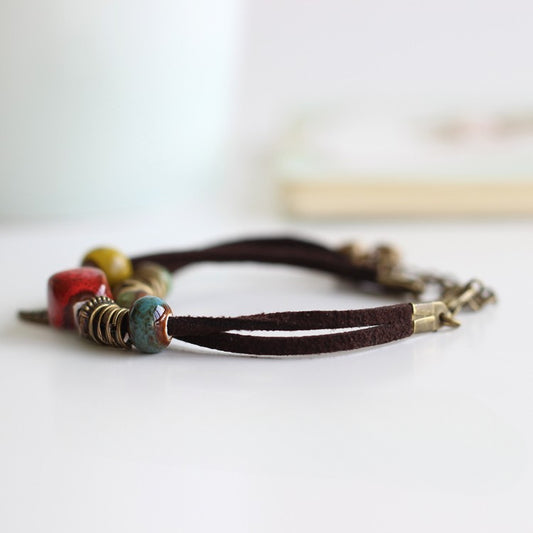 Handmade Ceramic Double Layer Bracelet