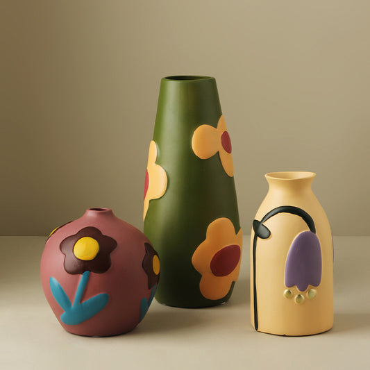 Hand Painted Colorful Ceramic Vase