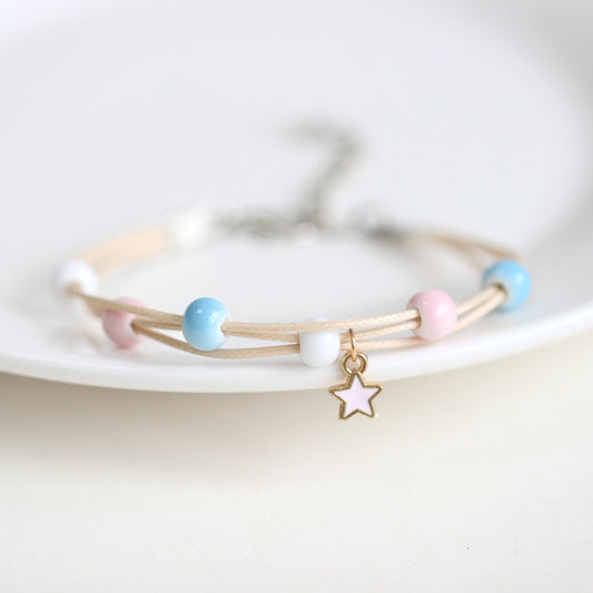 Ceramic Pink Star Bracelet