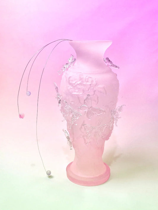 Clear Pink Butterfly Dream 3D Printed Vase