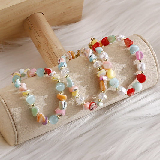 Crushed Shell Rainbow Bracelet