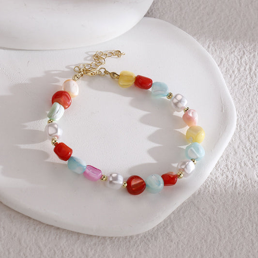 Crushed Shell Rainbow Bracelet