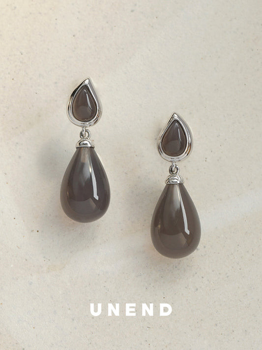 Gray Agate Dewy Earrings