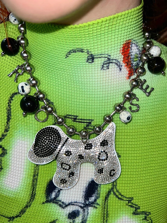 Diamond Dalmatian Necklace