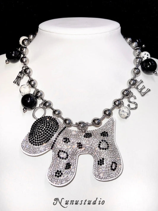 Diamond Dalmatian Necklace