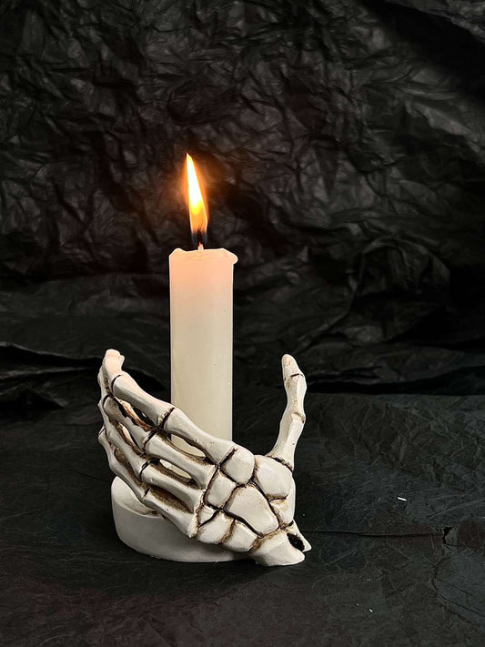 Gothic Skull Hand Candle Holder