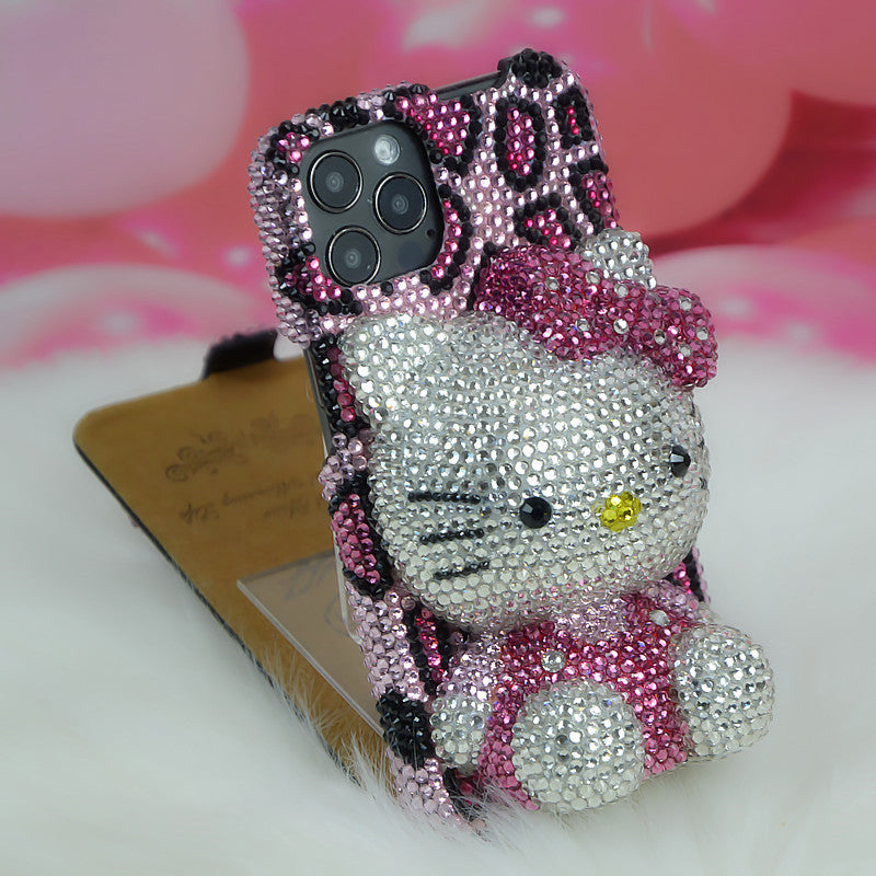 Handcrafted Rhinestone Sitting Hello Kitty Full-Cover Flip Phone Case – Gagagleam Handcrafted Rhinestone Sitting Hello Kitty Full-Cover Flip Phone Case – Gagagleam
