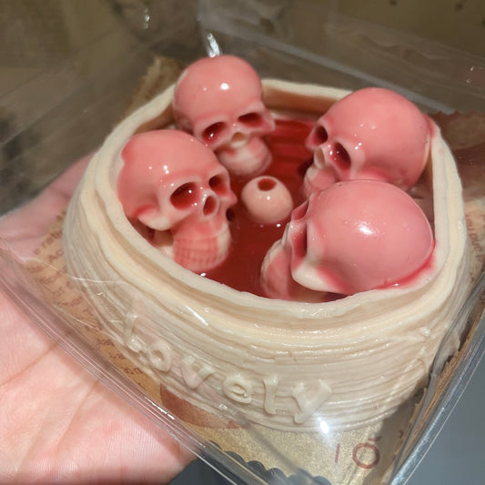 Handmade Bloody Skull in Bathtub Squishy Toy