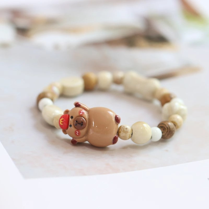 Handmade Capybara Ceramic Bracelet - Cute and Unique Artisan