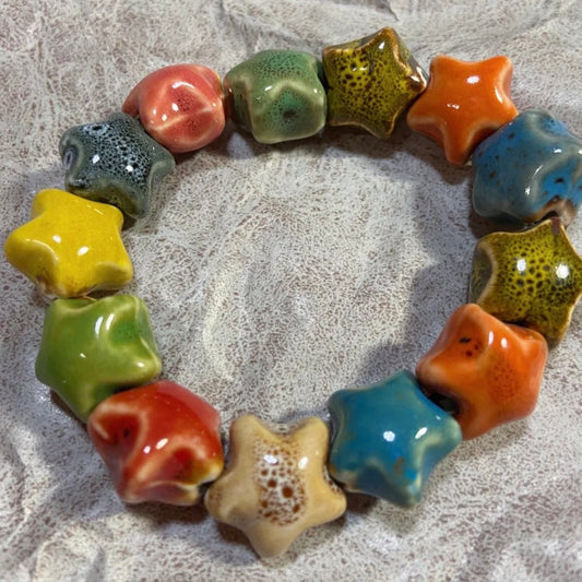 Handmade Ceramic Star Beaded Bracelet