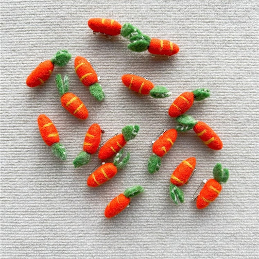 Handmade Wool Felt Carrot Brooch