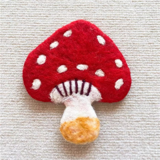 Handmade Wool Felt Mushroom Coaster