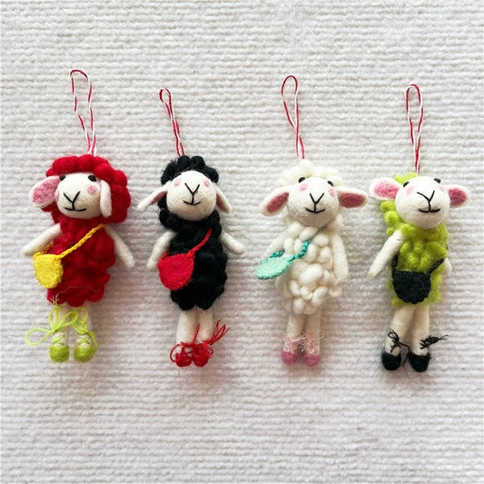 Handmade Wool Felt Sheep Charm