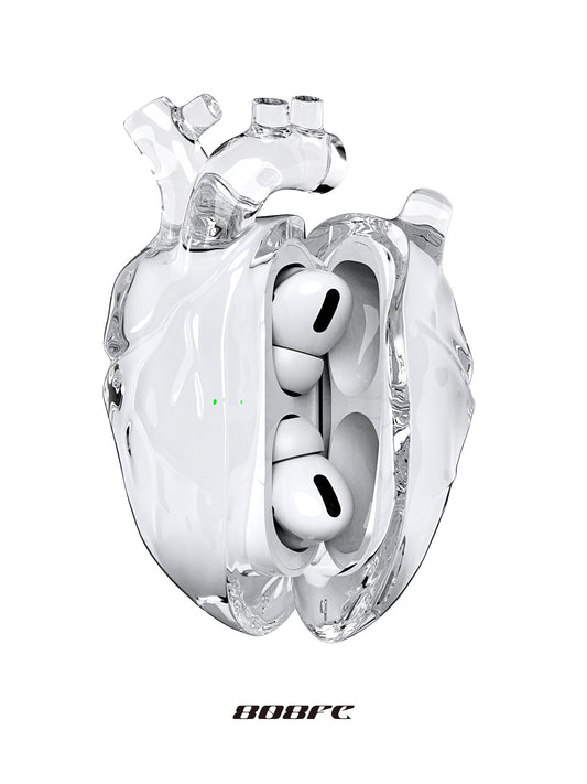 Clear Heart-Shaped Liquid Silicone Protection Case for AirPods