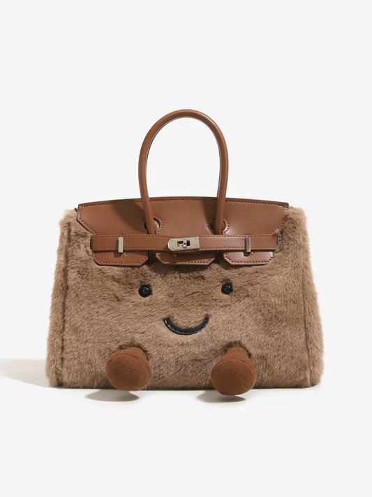 Chic Plush "Birkin" Style Handbag