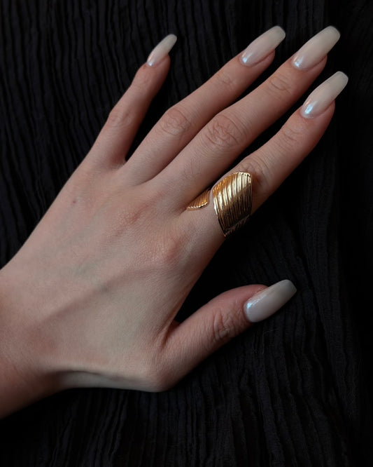Ribbed Texture Wrap Ring