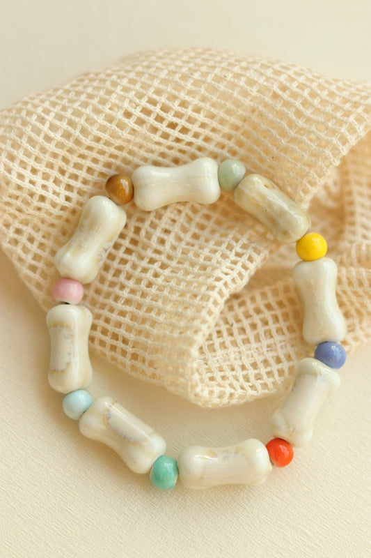 Ceramic Bone Beaded Bracelet