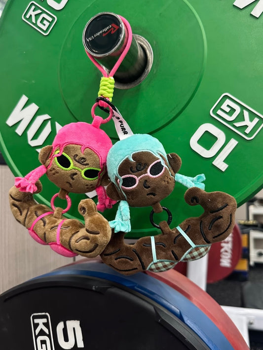 Pink Muscle Gym Girl Bag Charm