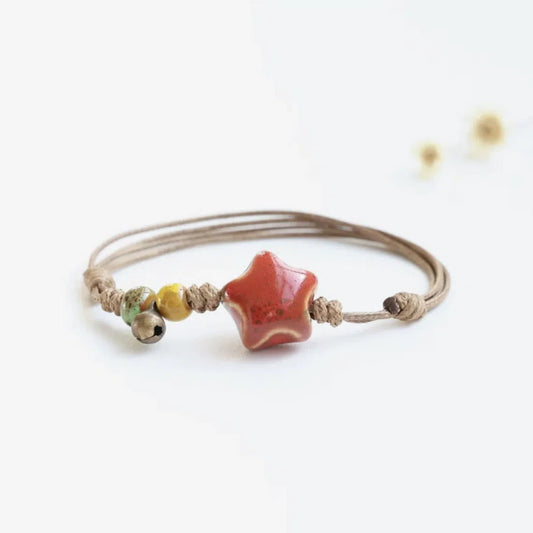 Handmade Ceramic Star Bell Bracelet