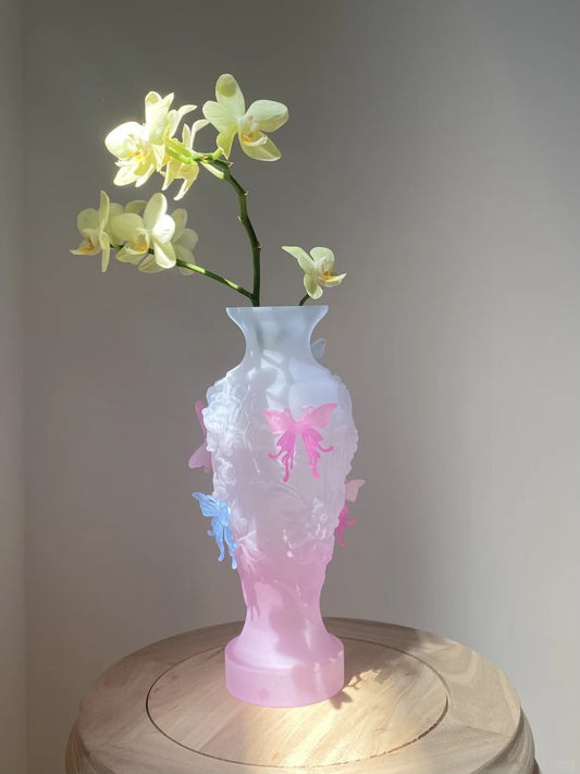 Light Pink Butterfly Dream 3D Printed Vase