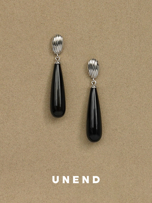 DARK ECHO Long Tear Drop Earrings