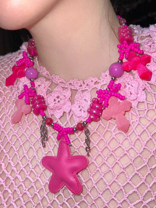 Mystical Pink Star Necklace