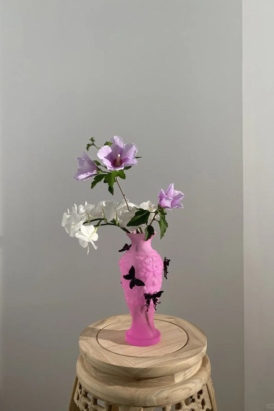 Pink Black Butterfly Dream 3D Printed Vase