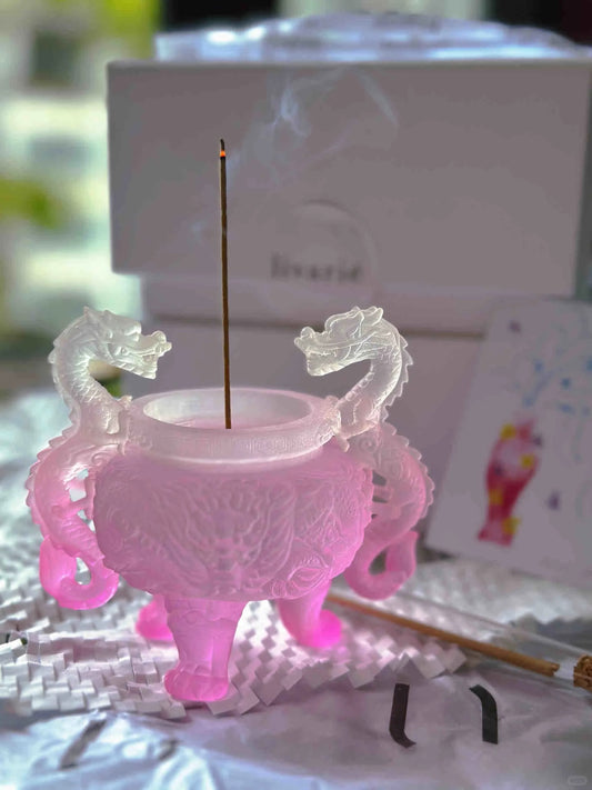 Pink Double-Eared Dragon 3D-printed Incense Burner