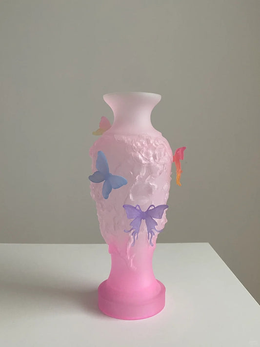 Pink Butterfly Dream 3D Printed Vase with Light