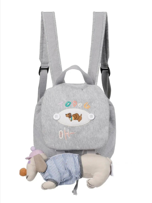 Plush Puppy Pouch Backpack