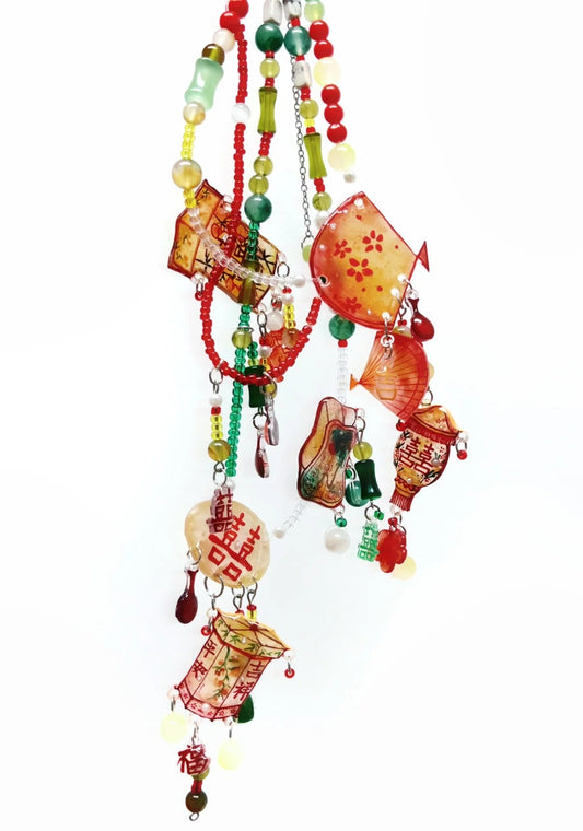 Red lantern festive necklace