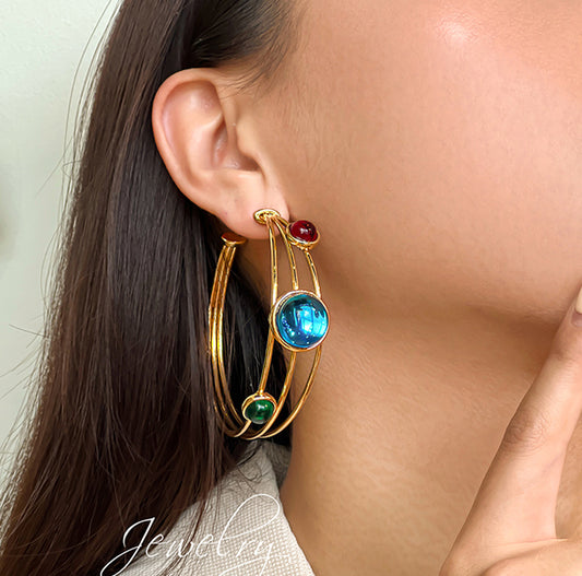 Star Trail Hoop Earrings