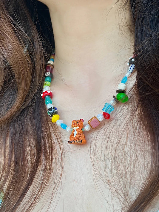 Tangerine Cat’s Treasure Island Necklace