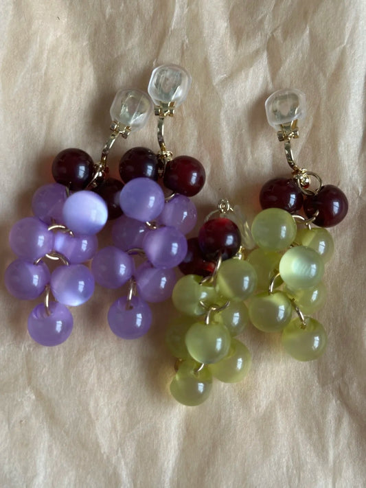 Glass Grape Earrings