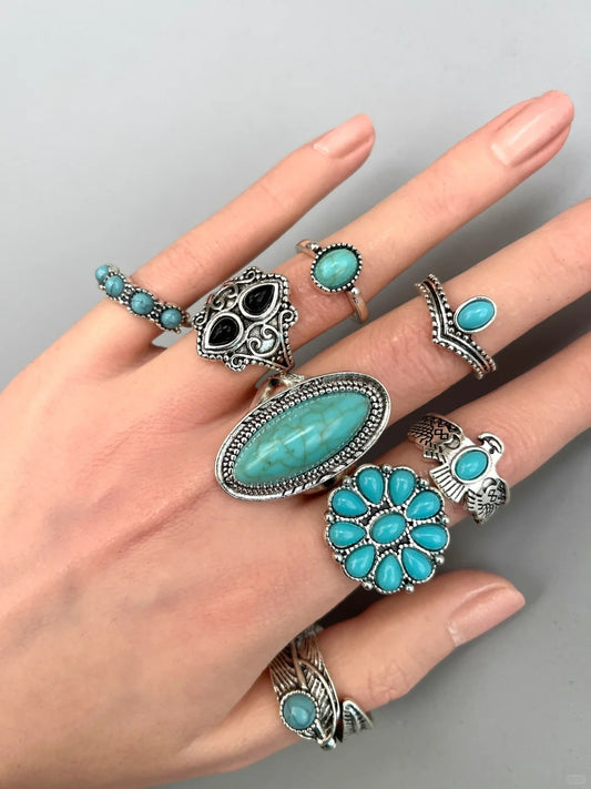 Turquoise Ring Set