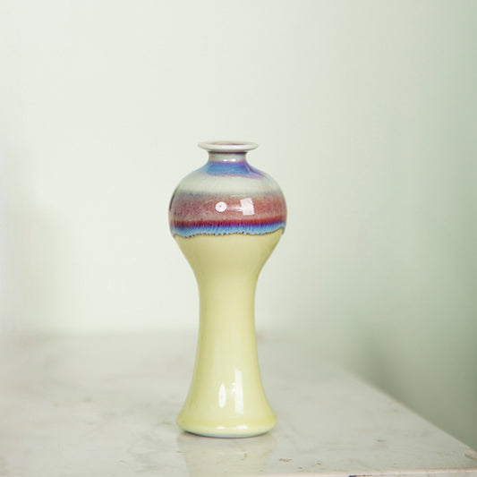 Handmade Mini Yellow Kiln-Turned Ceramic Vase